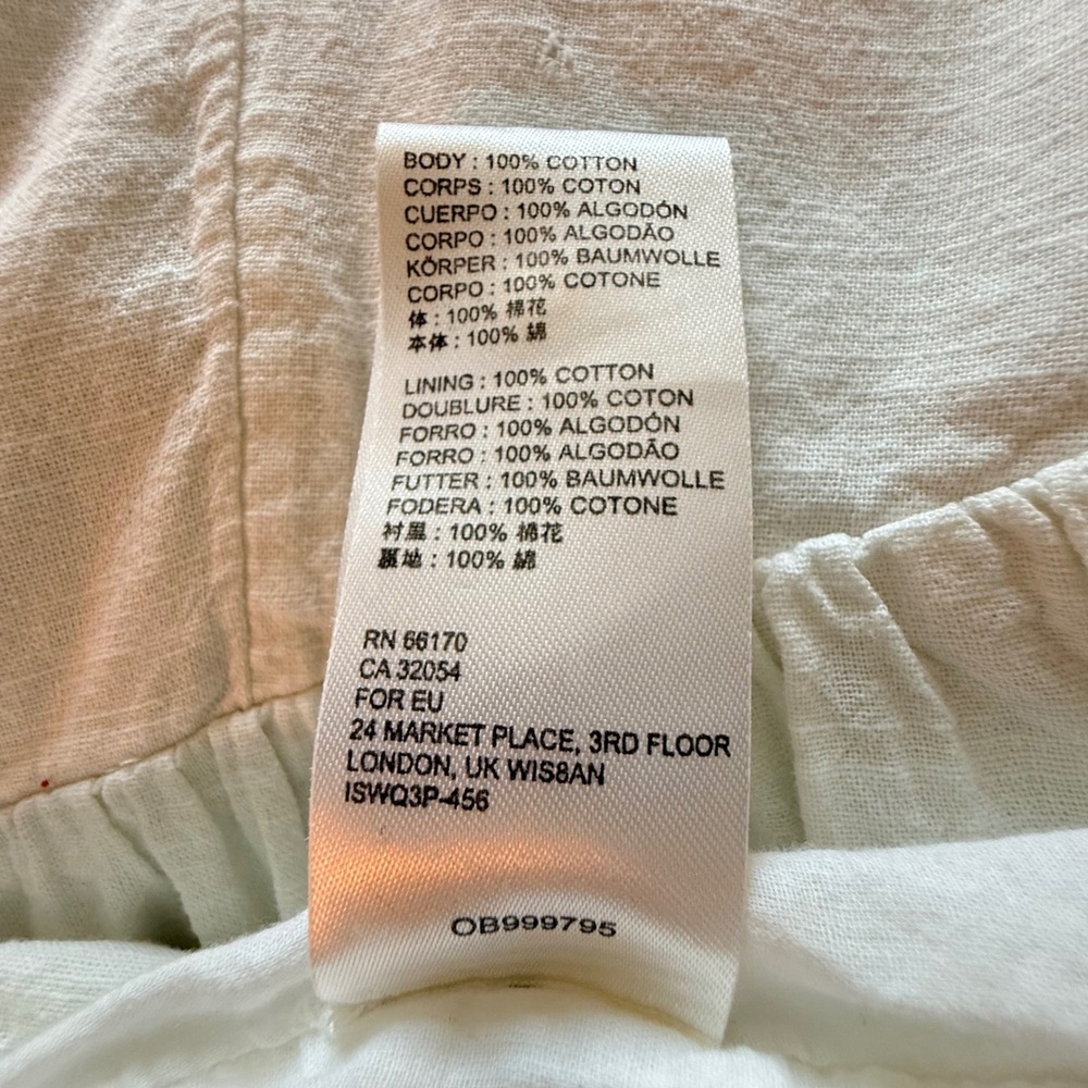 Urban Outfitters White Cotton Button Down Tie Strap Tiered Midi Dress Womens S - Picture 7 of 16